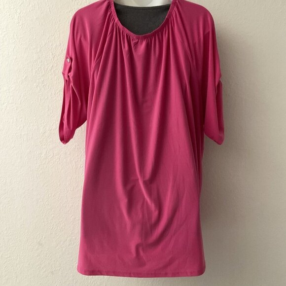 NY COLLECTIONS PLUS SIZE ¾ ROLL TAB LIGHTWEIGHT TOP 3X - Picture 9 of 13